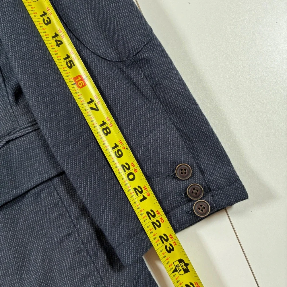 Joseph Abboud Unstructured Blazer Medium 42 Blue Textured Elbow Patch Sport Coat